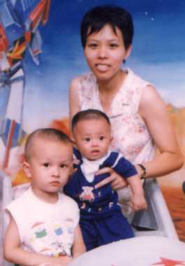 With mommy and cousin